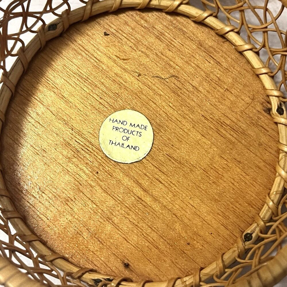 Bohemian Rattan Vintage Coasters Made In Thailand Set Of 6 - Picture 4 of 8